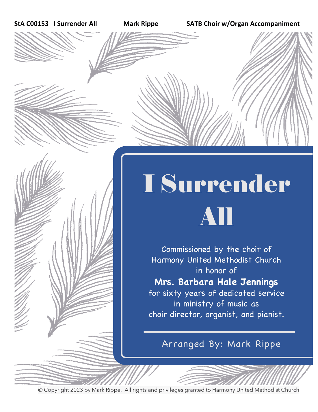 I Surrender All (StA C00153) (arr. Mark Rippe)