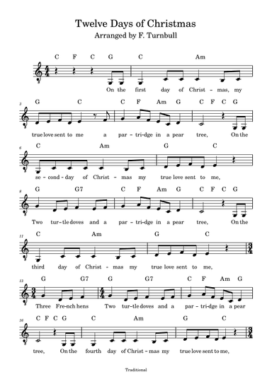 Twelve Days of Christmas (arr. F. Turnbull)