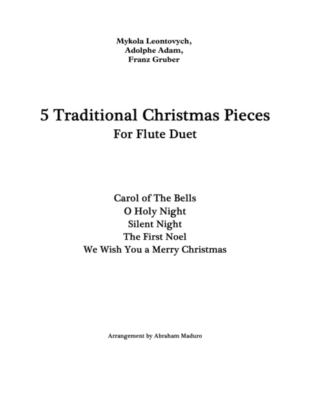 5 Traditional Christmas Pieces For Flute Duet (arr. Abraham Maduro)
