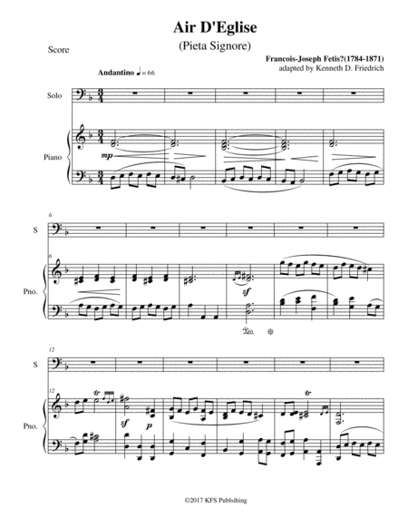 Air D'Eglise (Pieta Signore) (arr. Kenneth D. Friedrich)