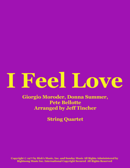 I Feel Love (arr. Jeff Tincher)