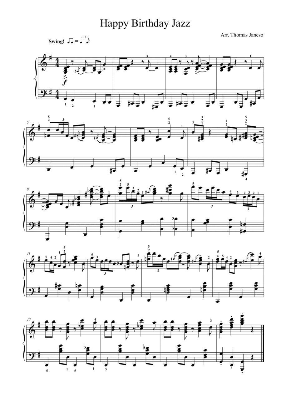 Happy Birthday (Jazz Version) (arr. Thomas Jancso)