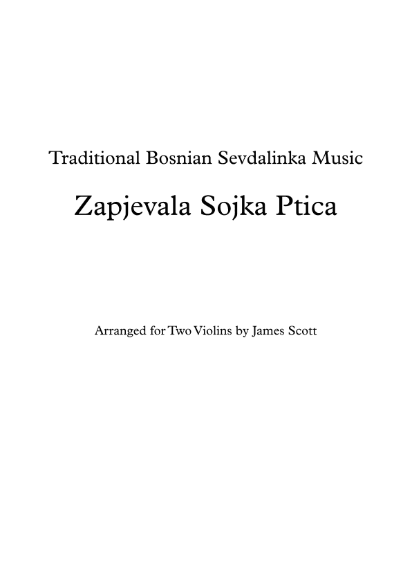 Zapjevala Sojka Ptica (arr. James Scott)