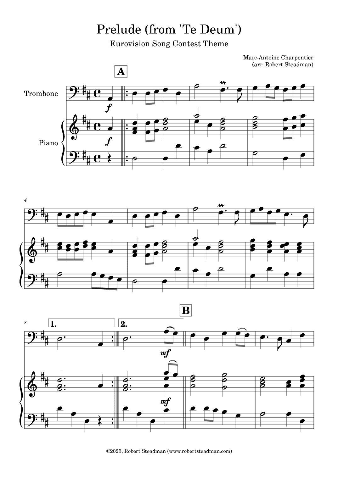 Prelude (from 'Te Deum') - EUROVISION SONG CONTEST THEME (arr. Robert Steadman)
