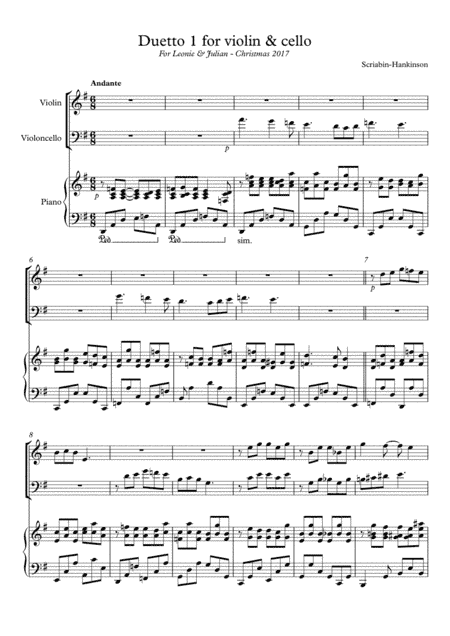Duetto for Violin and Cello - Scriabin/Hankinson (arr. Michael Hankinson)