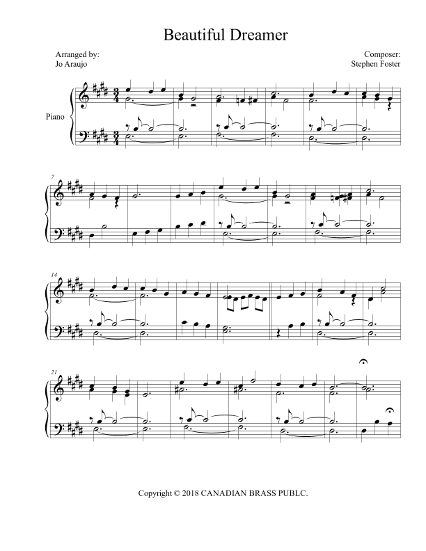 BEAUTIFUL DREAMER (arr. JO ARAÚJO)