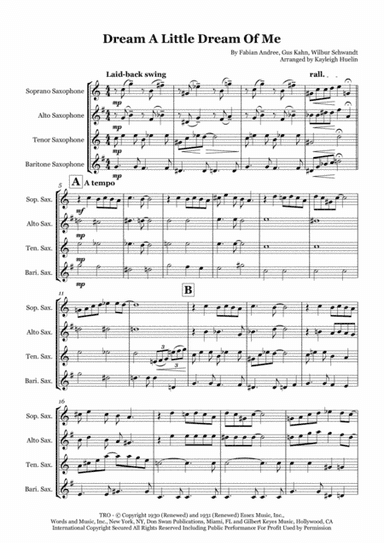 Dream A Little Dream Of Me (arr. Kayleigh Huelin)