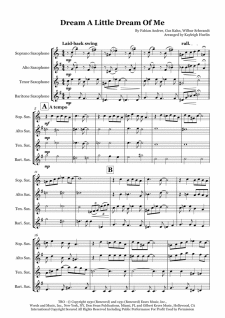 Dream A Little Dream Of Me (arr. Kayleigh Huelin)