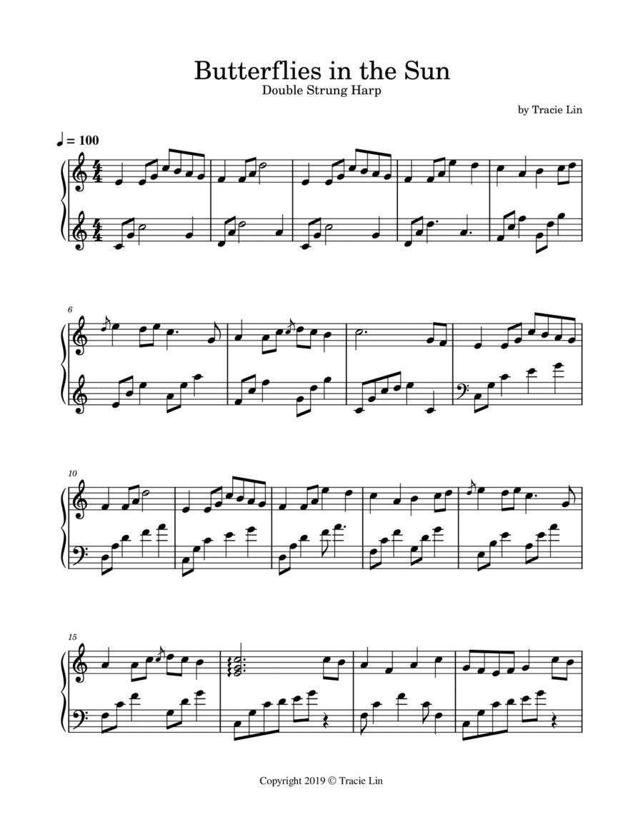 Butterflies in the Sun - Double Strung Harp Solo
