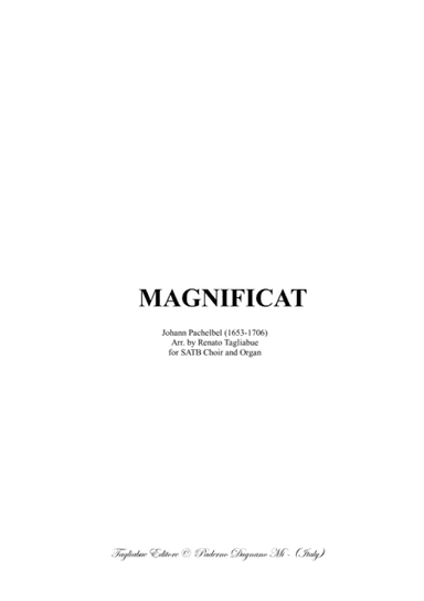 MAGNIFICAT - Pachelbel - Arr. for SATB Choir and Organ - With parts (arr. Renato Tagliabue)