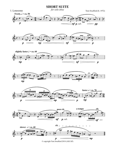 Short Suite for solo oboe