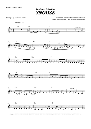 Snooze (arr. Guillaume Martin)