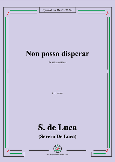 S. de Luca-Non posso disperar,in b minor (arr. OSM Press)
