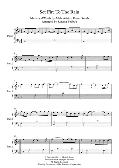 Set Fire To The Rain (arr. Roxana Belibou)