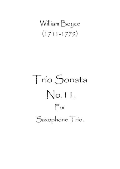 Trio Sonata No.11 (arr. Spence Bundy)