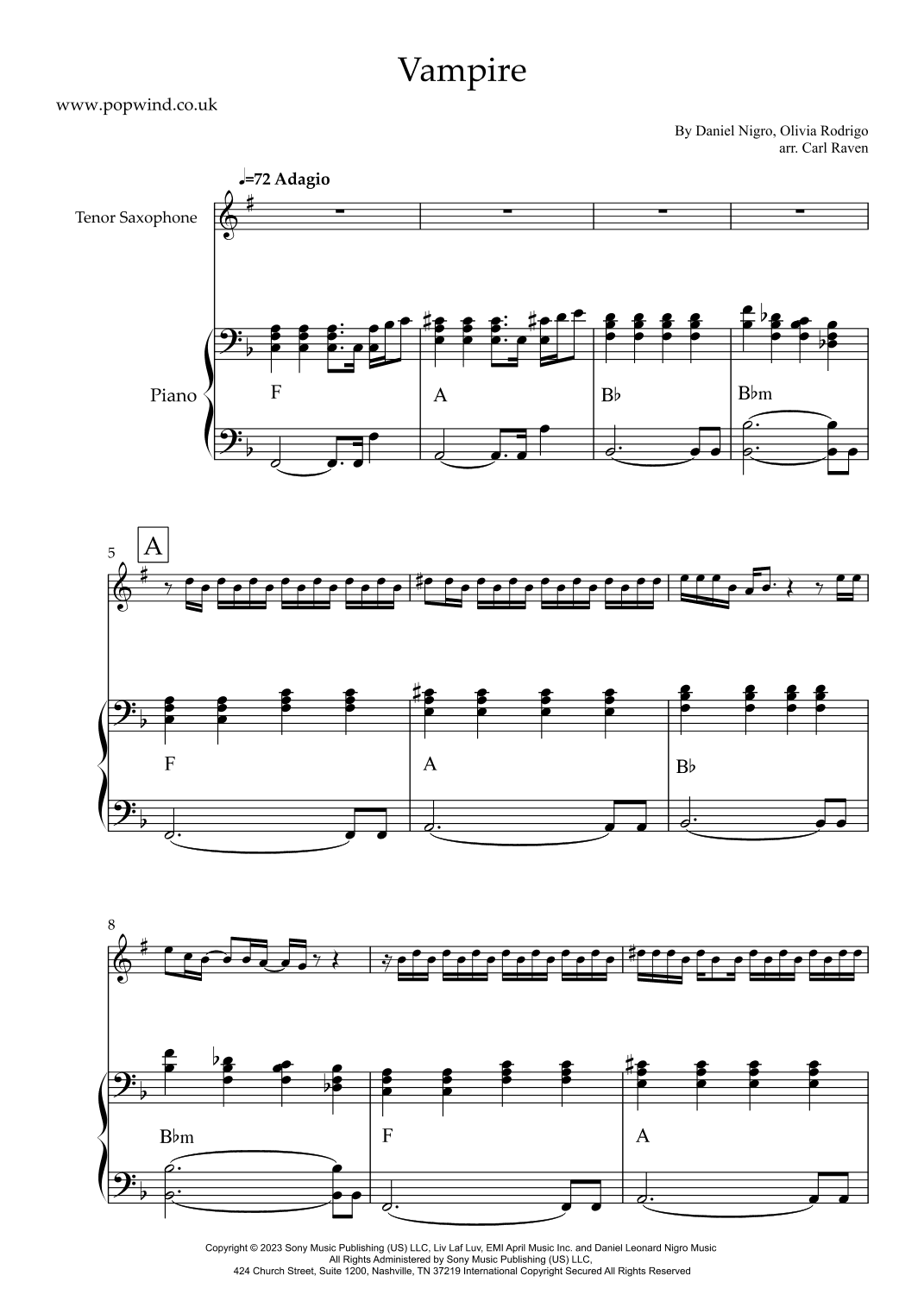 Vampire (arr. Carl Raven)
