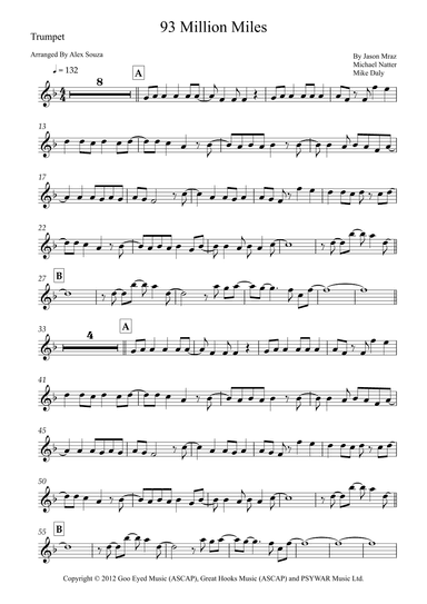 93 Million Miles (arr. Alex Souza)
