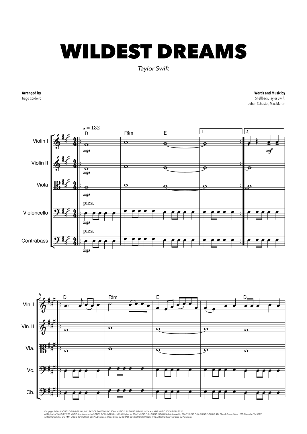 Wildest Dreams (arr. Tiago Cordeiro)
