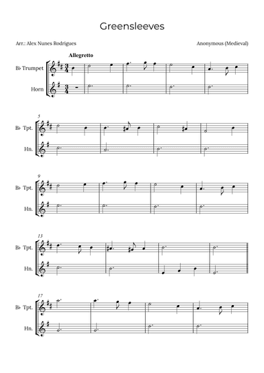 Greensleeves (arr. Alex Nunes Rodrigues)