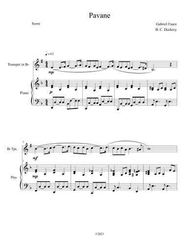 Pavane (Trumpet Solo with Piano Accompaniment) (arr. B. C. Dockery)