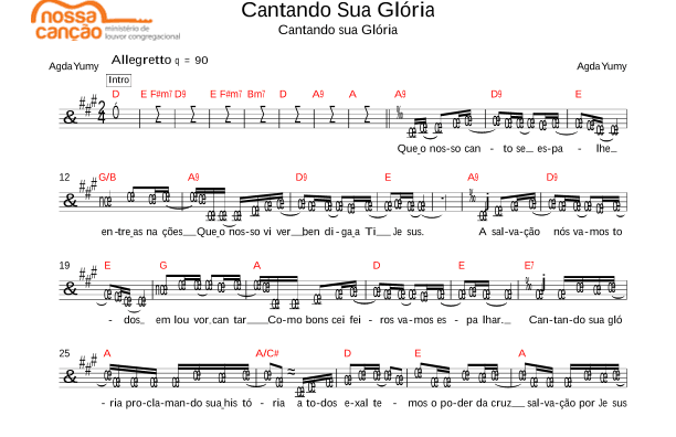 Cantando Sua glória