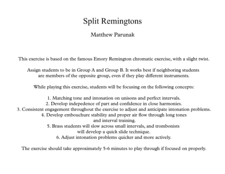 Split Remingtons Warm-up Exercise