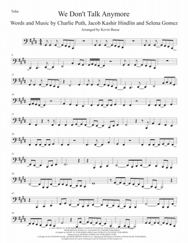 We Don't Talk Anymore (arr. Kevin Busse)