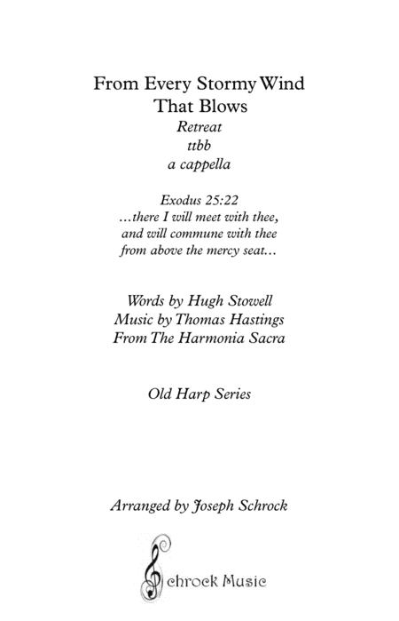 From Every Stormy Wind That Blows (arr. Schrock Music)