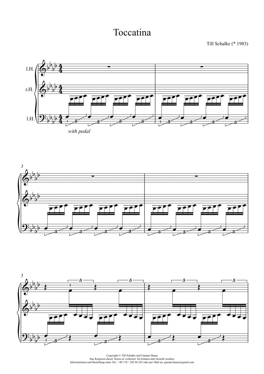 Toccatina - Little Toccata - Till Schalke - Virtuos Romantic Piano Piece -