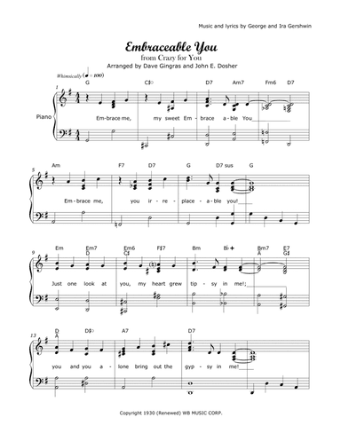 Embraceable You (arr. Dave Gingras, John E. Dosher)