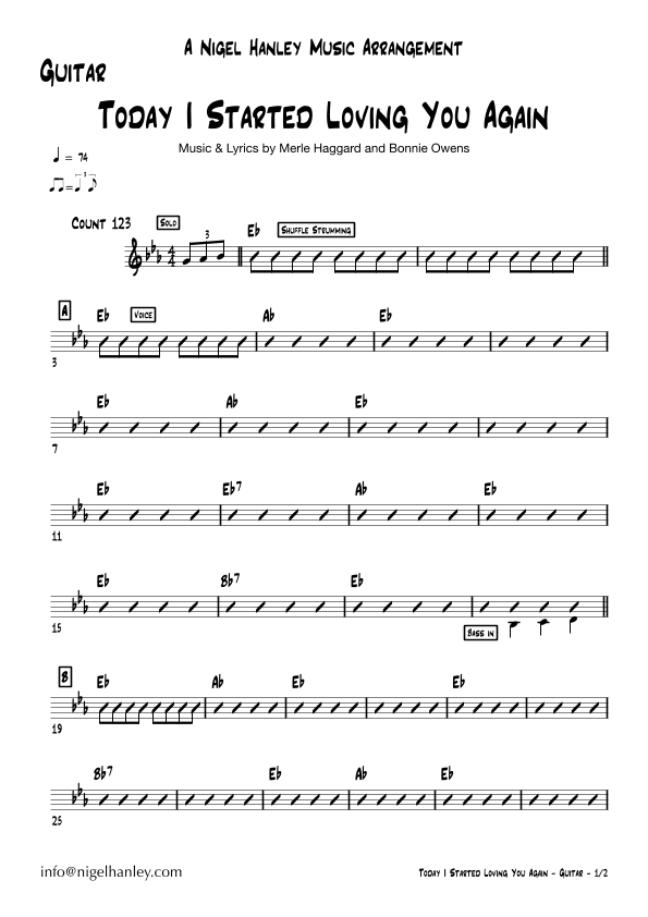 Today I Started Loving You Again (arr. Nigel Hanley)