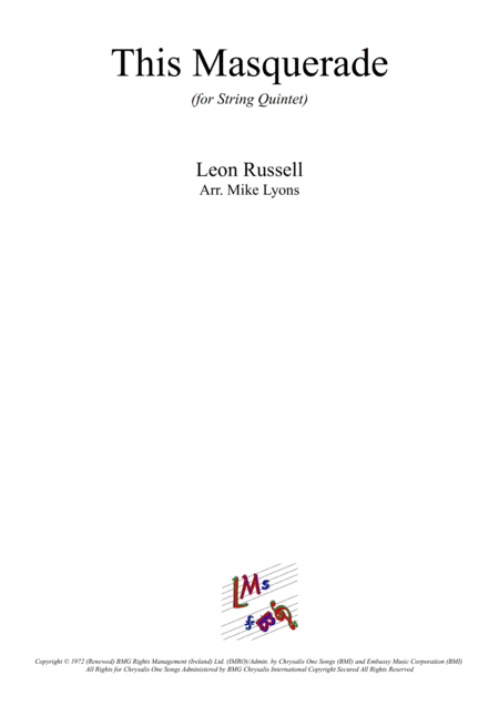 This Masquerade (arr. Mike Lyons)