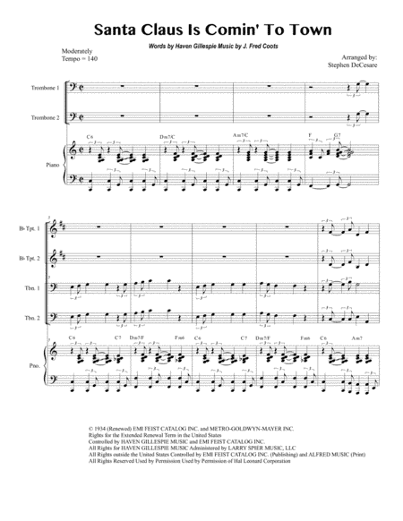 Santa Claus Is Comin' To Town (arr. Stephen DeCesare)
