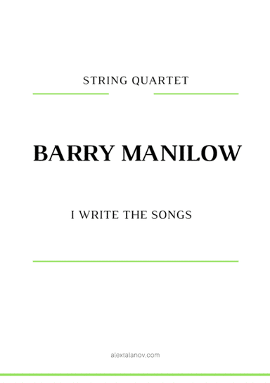 I Write The Songs (arr. Alex Talanov)