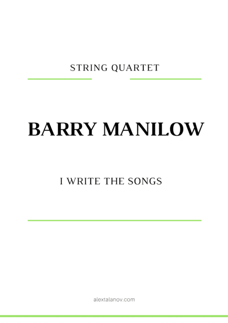 I Write The Songs (arr. Alex Talanov)