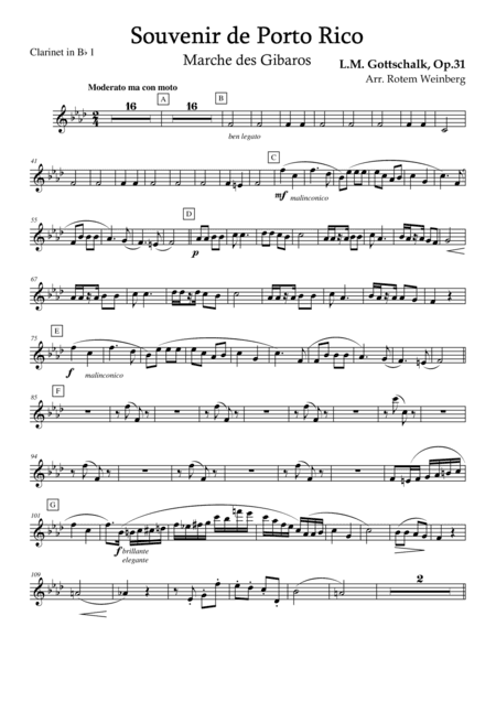 Souvenir de Porto Rico (Clarinet Quartet) (arr. Rotem Weinberg)