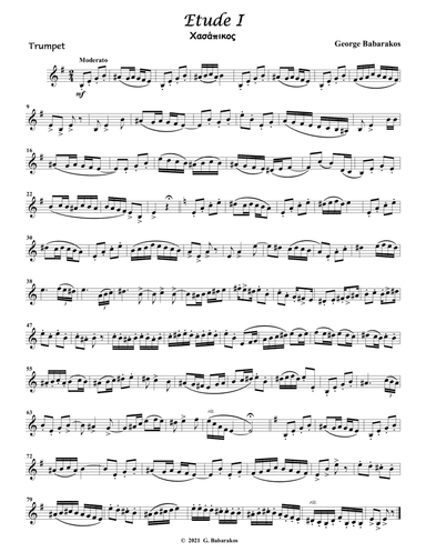 Etude No I for Trumpet Based  on Greek Traditional Dances
