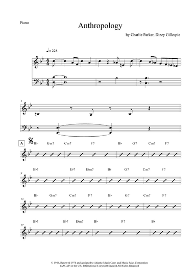 Anthropology (arr. The Sheet Music Library)