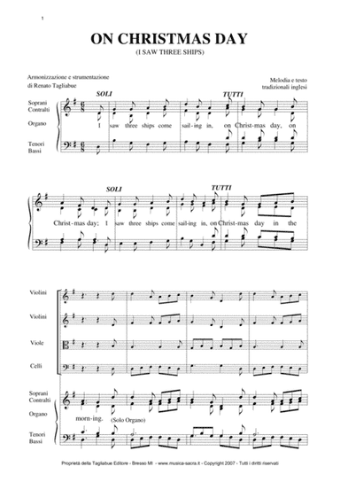 ON CHRISTMAS DAY - Arr. for SATB Choir (arr. Renato Tagliabue)