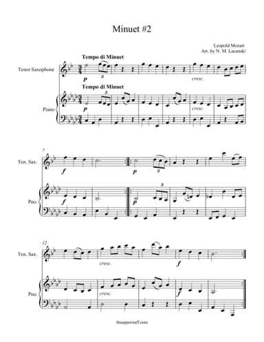 Minuet #2 (arr. Nick Lacanski)