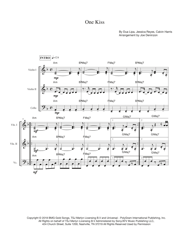 One Kiss (arr. Joe Deninzon)