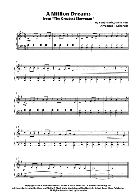 A Million Dreams (arr. Jem Sherwill)