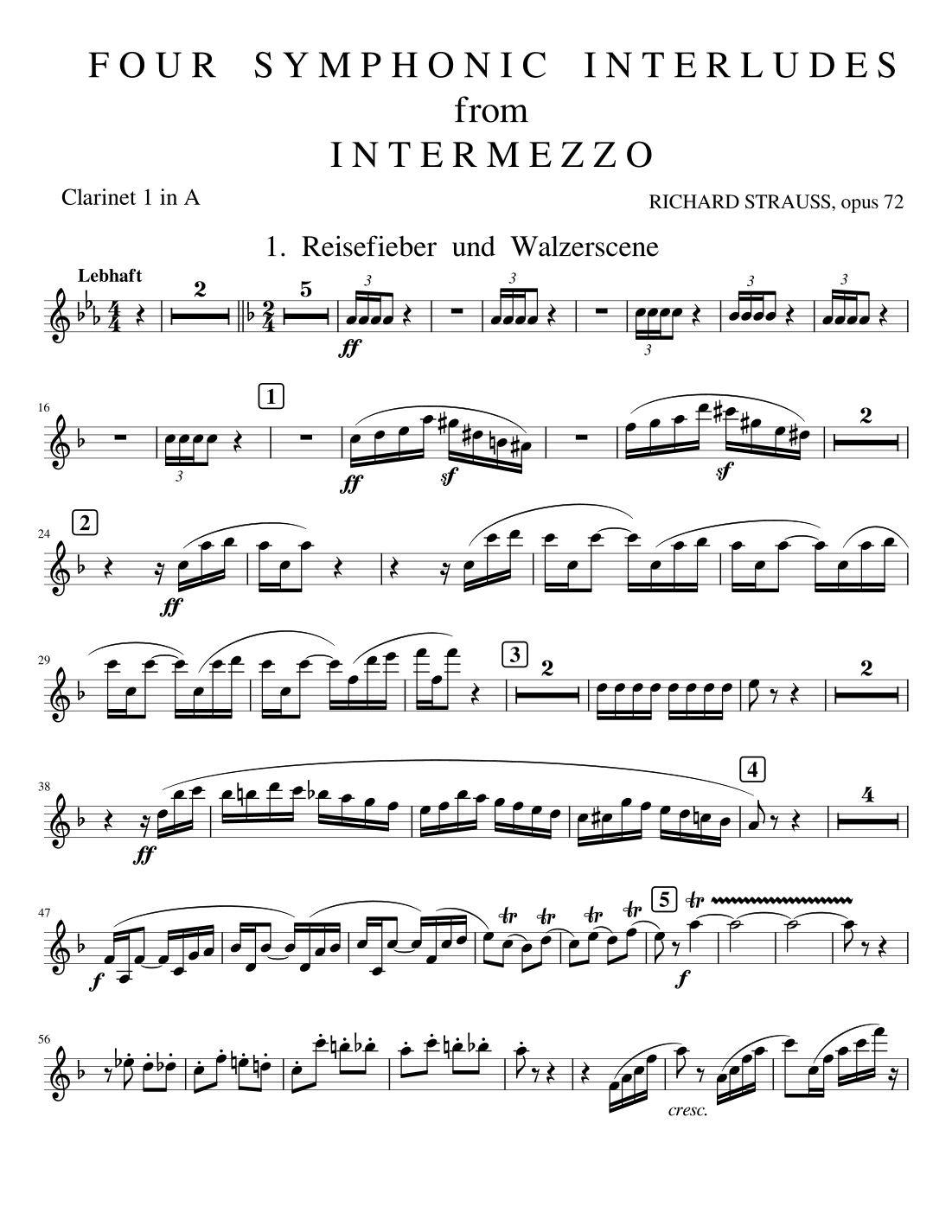 INTERMEZZO - Four Symphonic Interludes from Intermezzo, opus 72 (arr. D. Musheff)