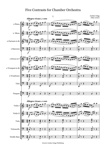 Five Contrasts for Chamber Orchestra