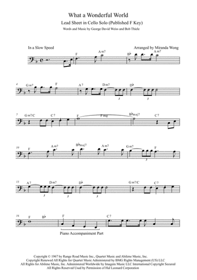 What A Wonderful World (arr. Miranda Wong)