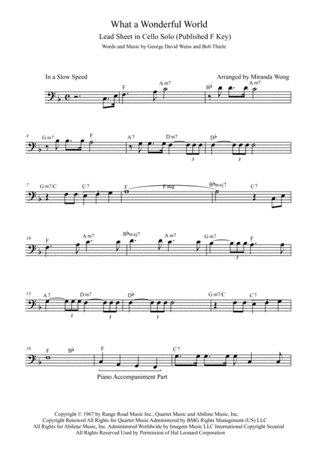 What A Wonderful World (arr. Miranda Wong)