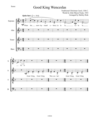 Good King Wenceslas (arr. Shelley Rink)