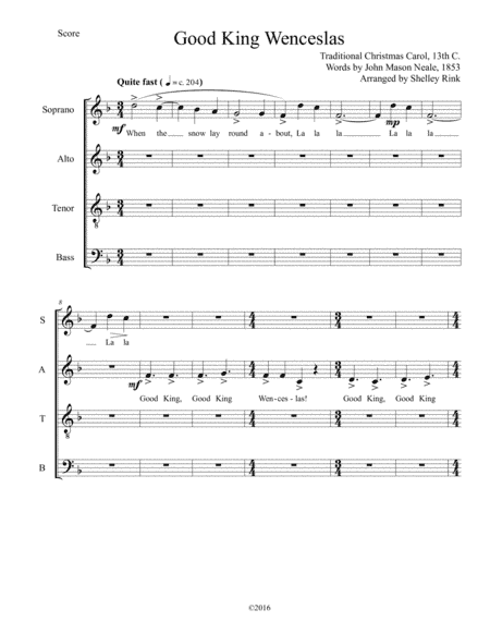 Good King Wenceslas (arr. Shelley Rink)