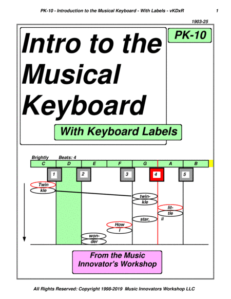 PK-10 - Intro to the Musical Keyboard - With Keyboard Labels