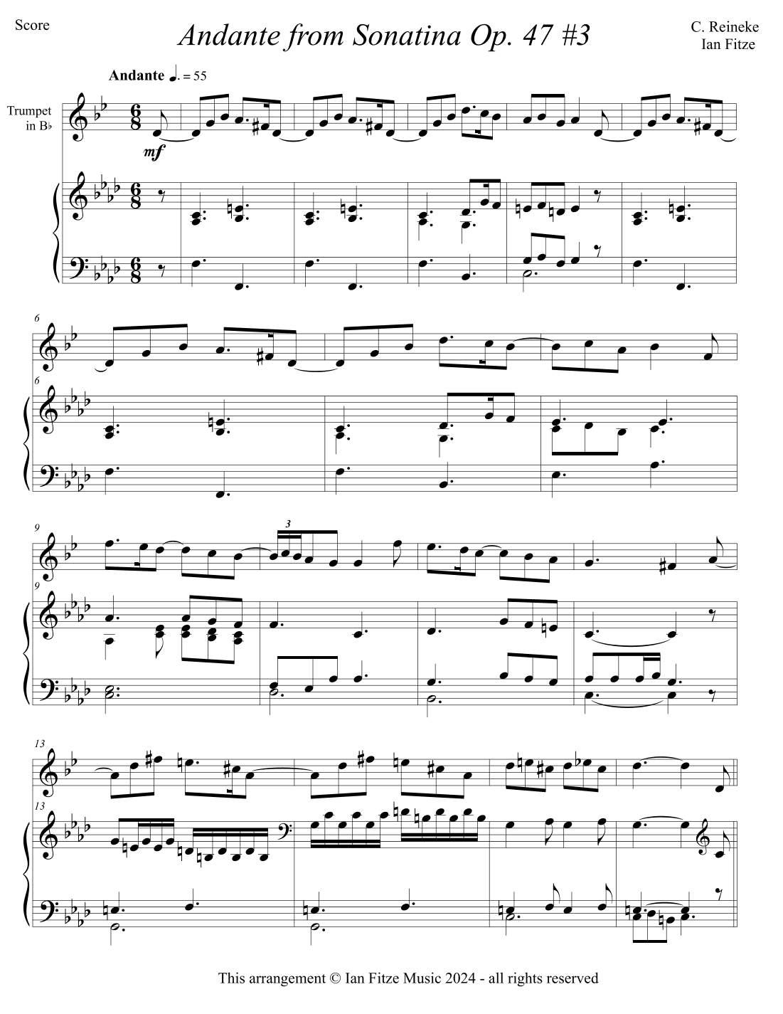 Andante from Sonatina Op. 47, No. 3 (arr. Ian Fitze)